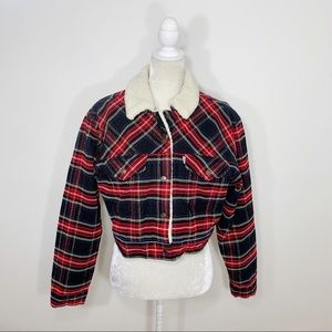LEVIS plaid corduroy button up cropped jacket